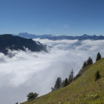 On a way to Rochers de Naye, view of Dent du midi, Tour de Mayen and Tour d’Ai, September 2021