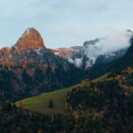 View from Les Avants towards Dent de Jaman, November 2022